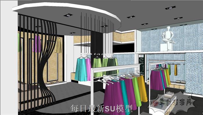 服装店衣服店的su模型库网站_sketchup草图大师模型免费下载网站