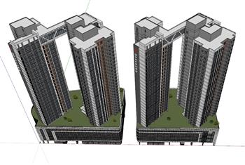 高层住宅楼SU模型