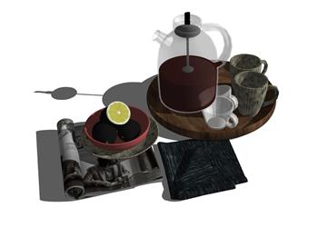 茶具茶壶茶杯SU模型