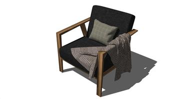 扶手椅单人座椅SU模型
