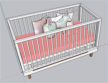 婴儿床床铺家具SU模型