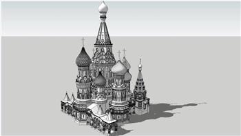 莫斯科圣瓦西里大教堂SU模型
