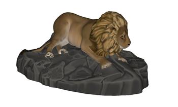 狮子雕塑工艺品SU模型