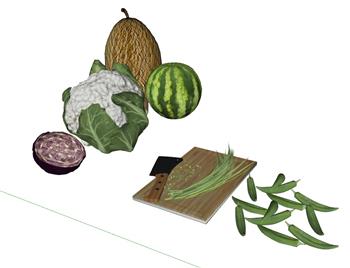 蔬菜西瓜辣椒SU模型