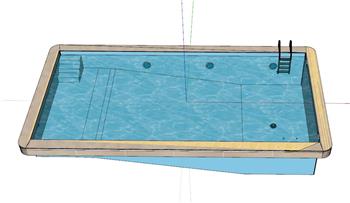矩形游泳池水池SU模型