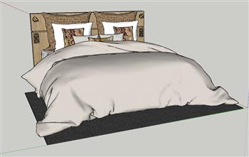 欧式双人床床铺SU模型