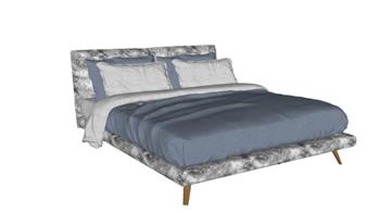 双人床床铺床具SU模型