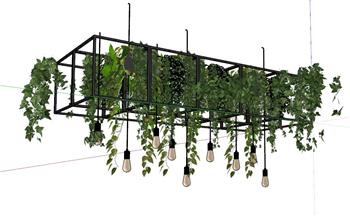 植物吊灯灯具SU模型