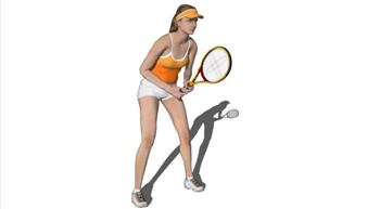 网球运动员美女SU模型