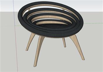 圆形椅子座椅SU模型