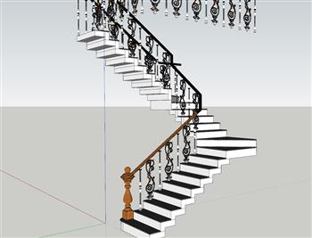 扶手楼梯SU模型