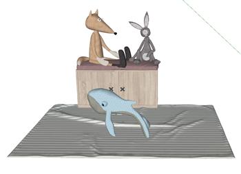 狐狸兔子鲸鱼SU模型