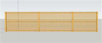 竹围栏护栏栅栏SU模型