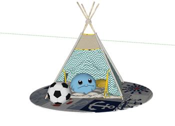 儿童帐篷足球SU模型