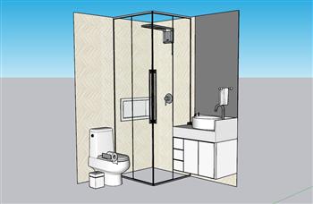 浴卫浴室柜马桶SU模型