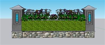 冬青围墙植物SU模型