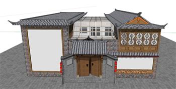 藏式合院建筑SU模型