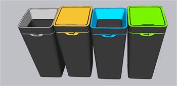 垃圾箱垃圾桶分类SU模型