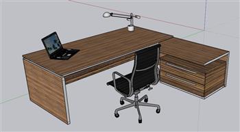 大班台办公桌椅SU模型