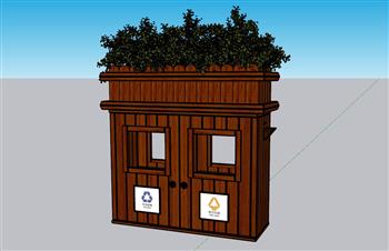 生态垃圾桶垃圾箱SU模型