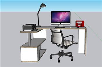 电脑桌办公桌椅SU模型