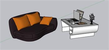 沙发电脑桌SU模型