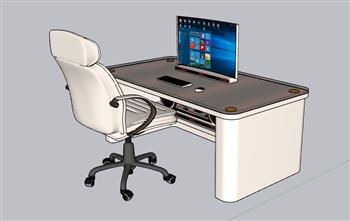 电脑桌椅办公桌SU模型