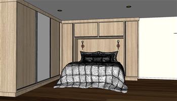 如何用su画卧室床铺衣柜？附模型(ID29739)