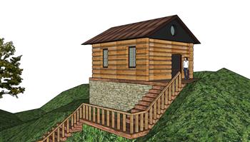 山地小木屋房子SU模型