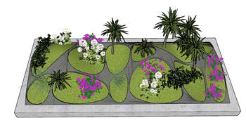 花圃花坛植物SU模型