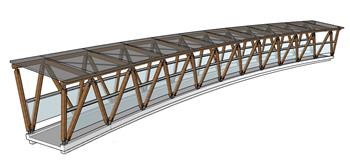 景观玻璃廊桥SU模型