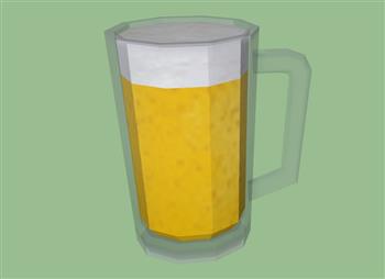 啤酒杯玻璃杯SU模型