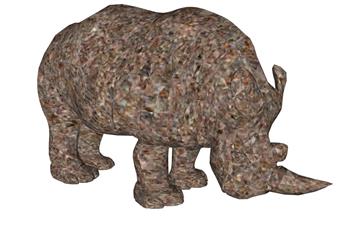 犀牛雕塑SU模型