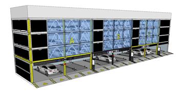 停车场钢架结构停车楼模型(ID31522)
