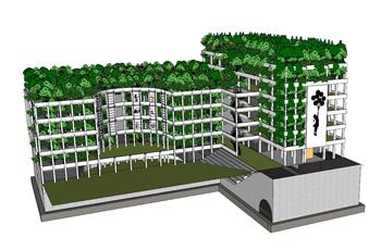 植物楼房建筑SU模型