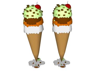 冰淇淋冰激凌冷饮SU模型