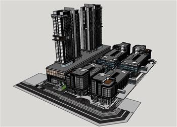商业综合体建筑SU模型