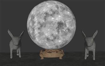 月球摆件玉兔SU模型