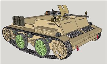履带式战车装甲车武器su模型免费(ID32504)