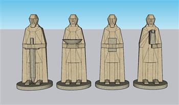 欧式雕塑雕像人物su素材(ID32745)