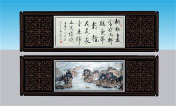 中式装饰画挂画su素材(ID32918)