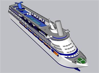 游船游轮旅游船SU模型