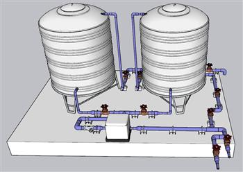 水塔水箱工业设备su素材库(ID33086)