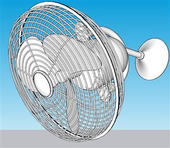 壁扇电扇风扇家电su模型(ID33158)