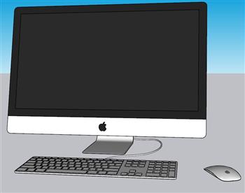 苹果电脑一体机SU模型