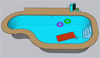 游泳池SU模型