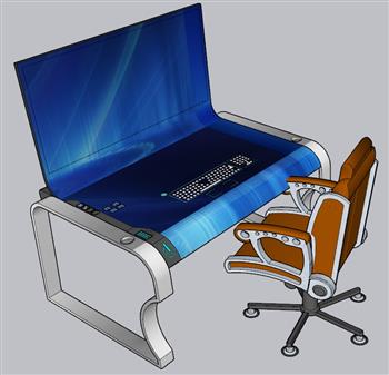 一体机电脑椅子SU模型
