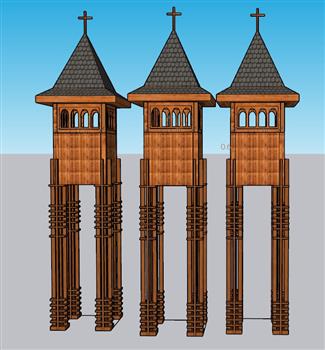 教堂木屋SU模型