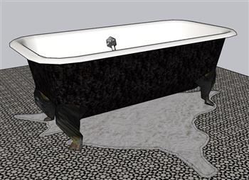 浴缸浴室地毯SU模型
