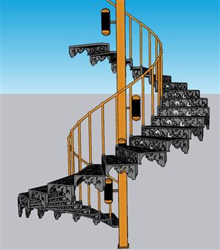 旋转楼梯螺旋梯SU模型